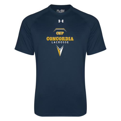  Under Armour Navy Tech Tee - Lacrosse Geometric Stick