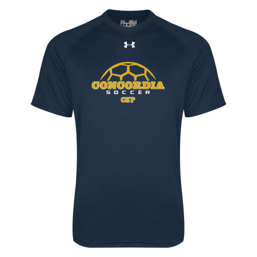  Under Armour Navy Tech Tee - Soccer Half Ball Design