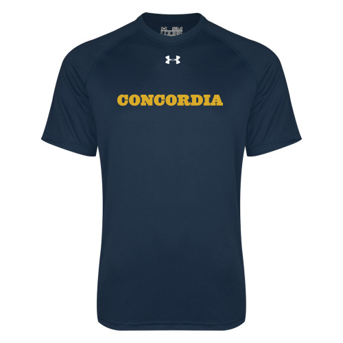 Under Armour Navy Tech Tee - Concordia Wordmark