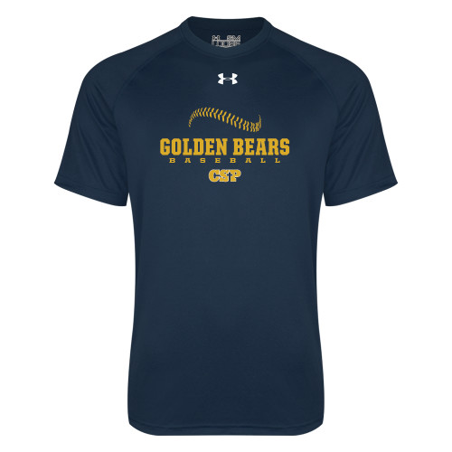  Under Armour Navy Tech Tee - Baseball Seams Design