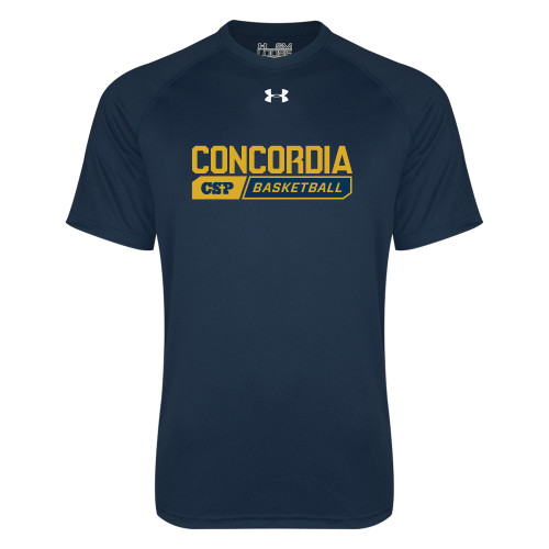  Under Armour Navy Tech Tee - Block Basketball Design