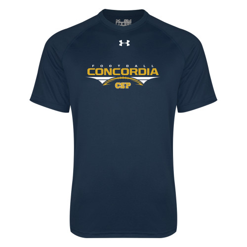  Under Armour Navy Tech Tee - Football Geometric Design