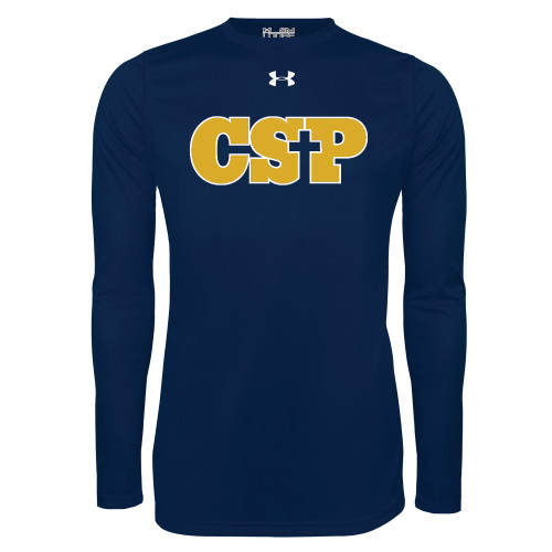  Under Armour Navy Long Sleeve Tech Tee - Primary Mark