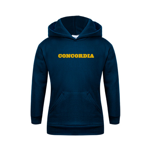  Youth Navy Fleece Hoodie - Concordia Wordmark