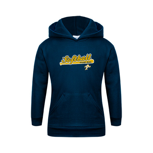  Youth Navy Fleece Hoodie - Softball Bat Design