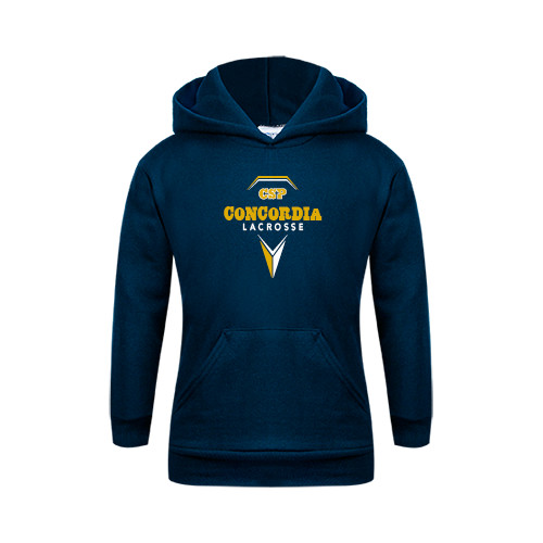  Youth Navy Fleece Hoodie - Lacrosse Geometric Stick
