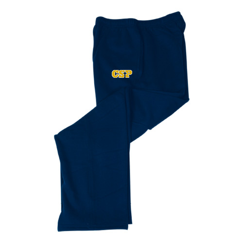  Navy Fleece Open Bottom Pant - Primary Mark