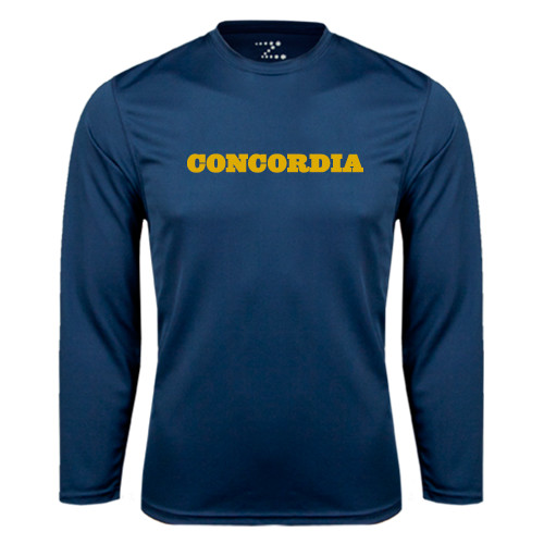  Navy Performance Long Sleeve Shirt - Concordia Wordmark