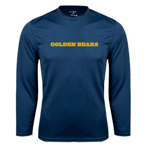  Navy Performance Long Sleeve Shirt - Golden Bears Wordmark