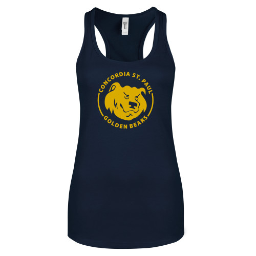  Next Level Womens Navy Racerback Tank  - Concordia St. Paul Golden Bears Badge
