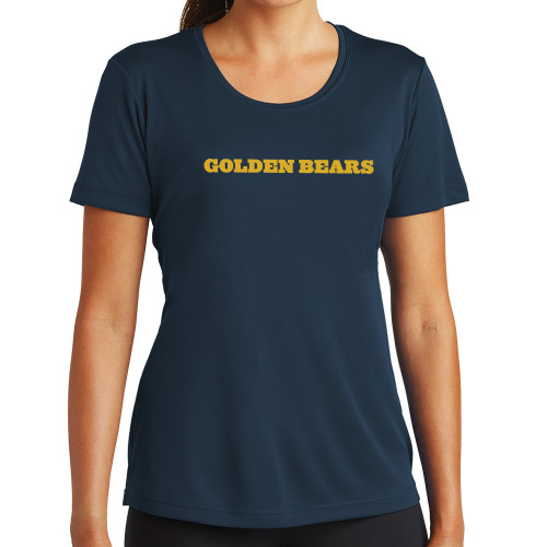  Womens Navy Performance Tee - Golden Bears Wordmark