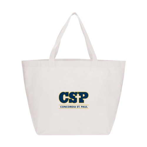  Yaya Non Woven White Shopper Tote - CSP Concordia St. Paul Stacked
