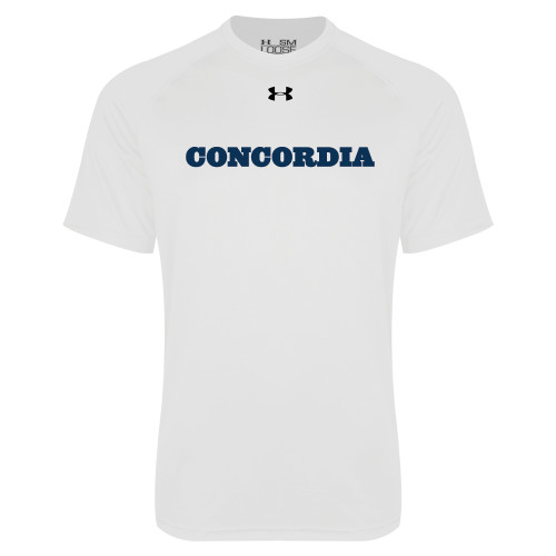  Under Armour White Tech Tee - Concordia Wordmark