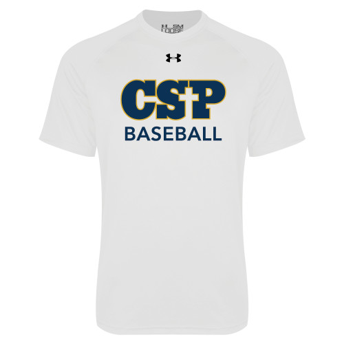  Under Armour White Tech Tee - Baseball