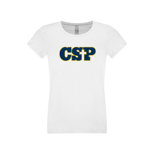  Next Level Girls White Fashion Fit T Shirt - Primary Mark