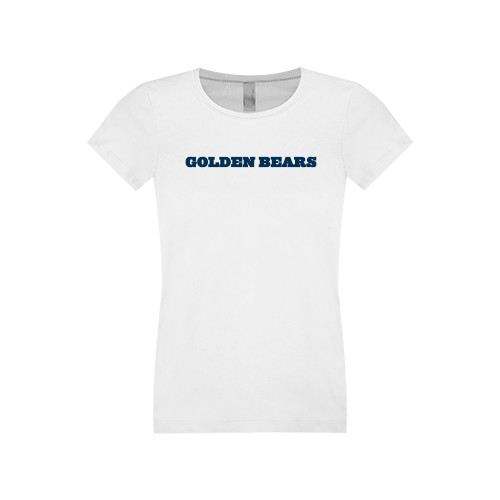  Next Level Girls White Fashion Fit T Shirt - Golden Bears Wordmark