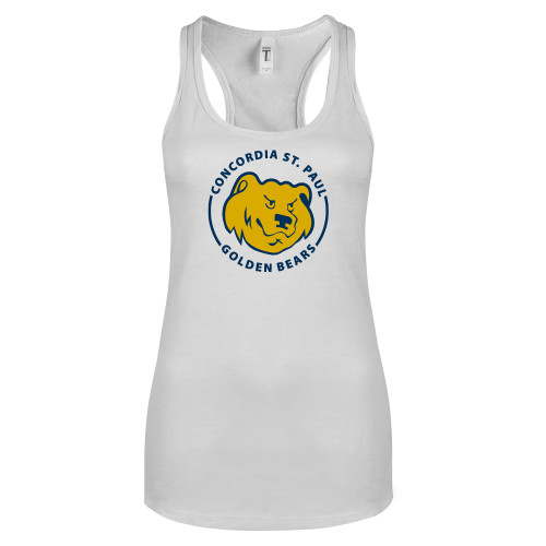  Next Level Racerback Tank White - Concordia St. Paul Golden Bears Badge
