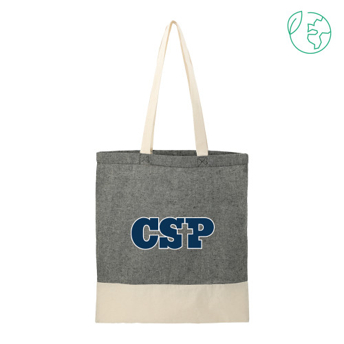  Split Recycled Black Cotton Twill Convention Tote - Primary Mark