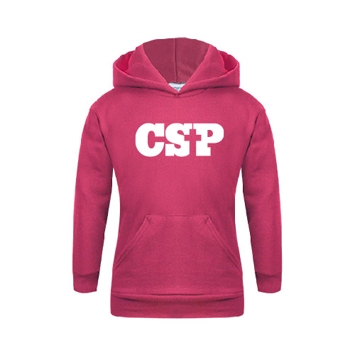  Youth Hot Pink Fleece Hoodie - Primary Mark