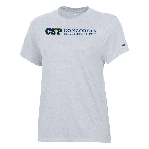  Champion Womens Oxford Grey Core Short Sleeve Tee - CSP Concordia St. Paul Stacked