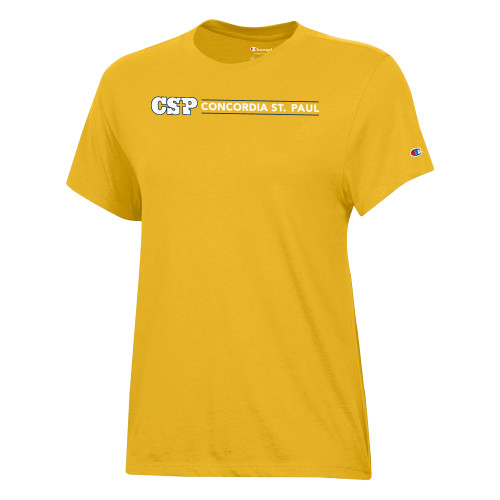  Champion Womens Gold Core Short Sleeve Tee - CSP Concordia St. Paul Flat