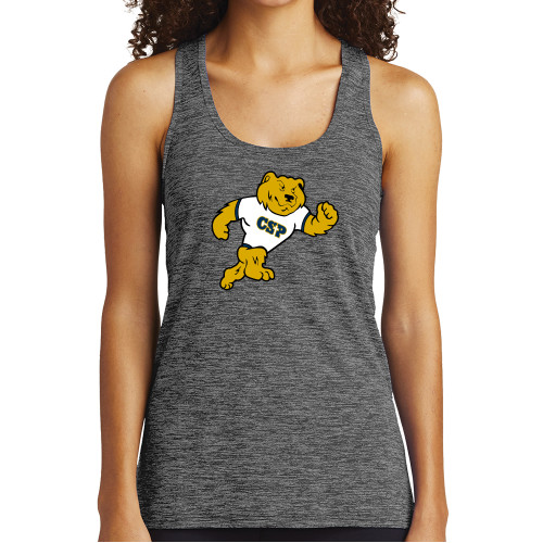  Womens Performance Grey/Black Heather Tank - CSP Golden Bear