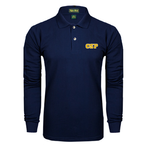  Navy Long Sleeve Polo - Primary Mark