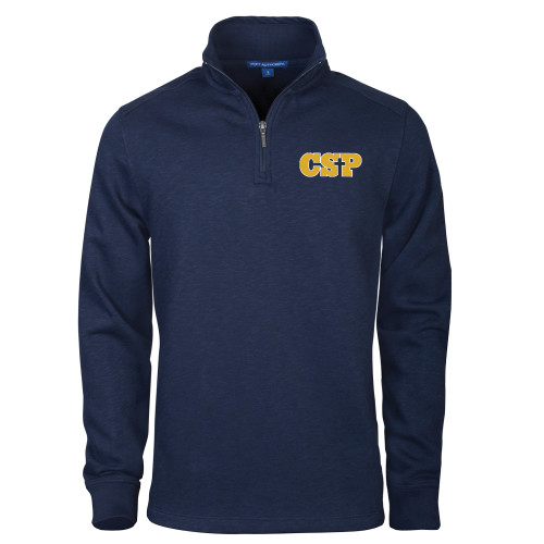  Navy Slub Fleece 1/4 Zip Pullover - Primary Mark