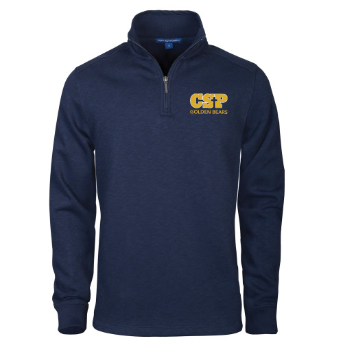  Navy Slub Fleece 1/4 Zip Pullover - CSP Golden Bears Stacked