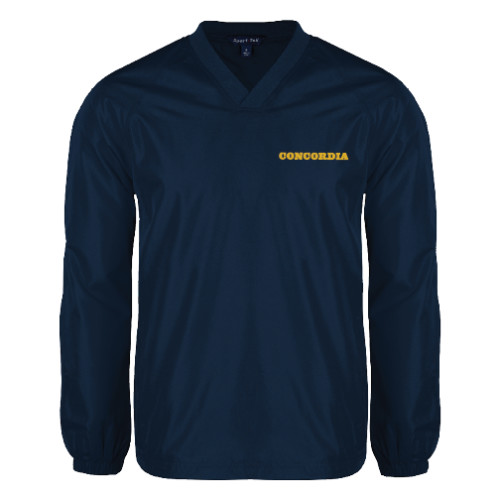 Navy V Neck Raglan Windshirt - Concordia Wordmark
