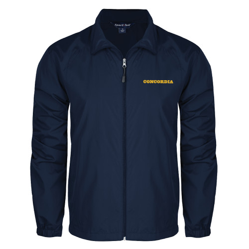  Navy Full Zip Wind Jacket - Concordia Wordmark