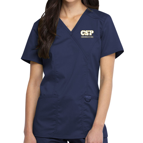  Womens Navy Revolution Scrub Top - CSP Concordia St. Paul Stacked