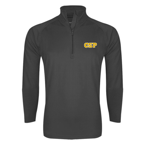  Sport Tek Charcoal Sport Wick Stretch 1/2 Zip Pullover - Primary Mark