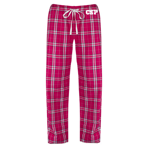  Womens Dark Fuchsia/White Flannel Pajama Pant - Primary Mark