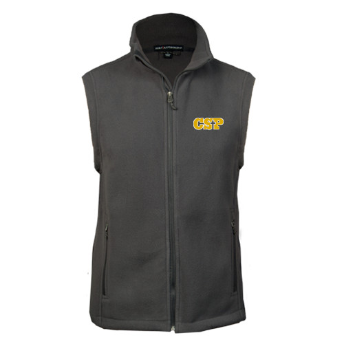  Charcoal Fleece Full Zip Vest - Primary Mark