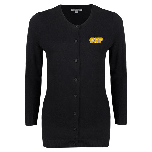  Womens Black Cardigan Sweater - Primary Mark
