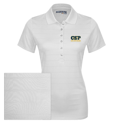  Callaway Womens White Opti Vent Polo - CSP Golden Bears Stacked