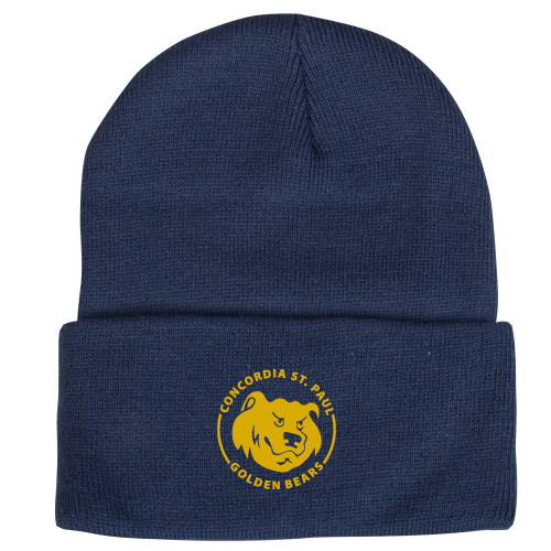  Steel Blue Knit Beanie w/Cuff - Concordia St. Paul Golden Bears Badge