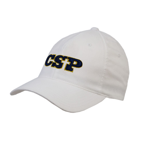  White Flexfit Structured Low Profile Hat - Primary Mark