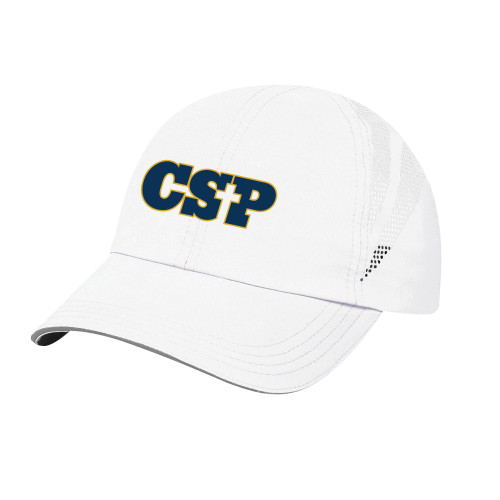  Womens White Performance Cap - Primary Mark