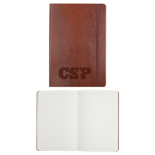  Fabrizio Brown Hard Cover Journal - Primary Mark Engraved