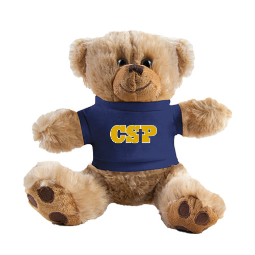  Plush Big Paw 8 1/2 inch Brown Bear w/Navy Shirt - Primary Mark