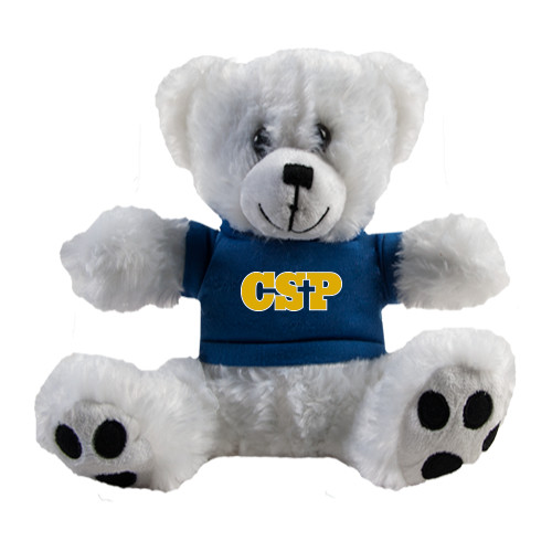  Plush Big Paw 8 1/2 inch White Bear w/Navy Shirt - Primary Mark