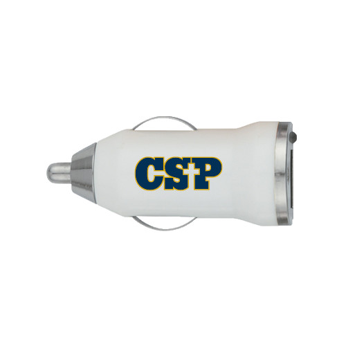  On the Go White Car Charger - Primary Mark