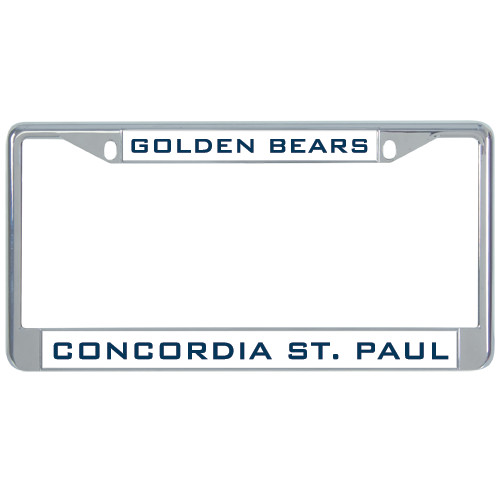  Metal License Plate Frame in Chrome - Golden Bears