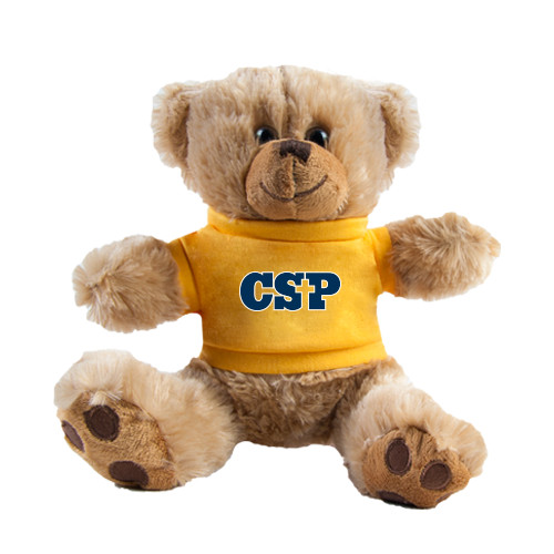  Plush Big Paw 8 1/2 inch Brown Bear w/Gold Shirt - Primary Mark