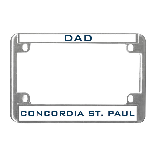  Metal Motorcycle License Plate Frame in Chrome - Dad