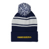 Thumbnail image for  Navy/White Two Tone Knit Pom Beanie w/Cuff