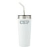 Thumbnail image for  Faye White Vacuum Tumbler w/ Stainless Steel Straw 20 oz