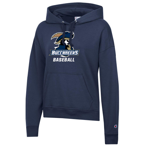 Charleston Southern Champion Womens Navy Powerblend Pullover Hood-XS